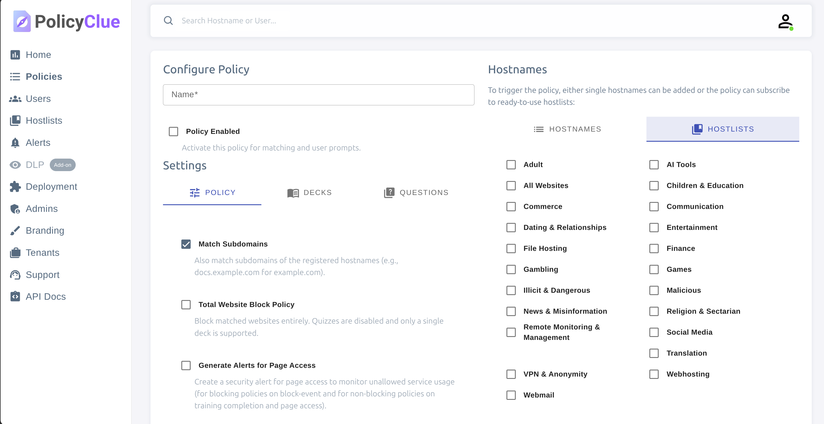 Create policy (basic)